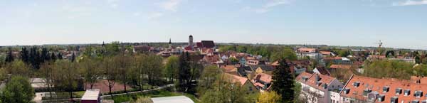 Panorama Bild von den Dächern Erdings