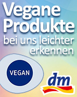 Werbebanner Vegane Produkte bei dm